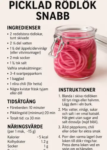 Picklad rödlök snabb