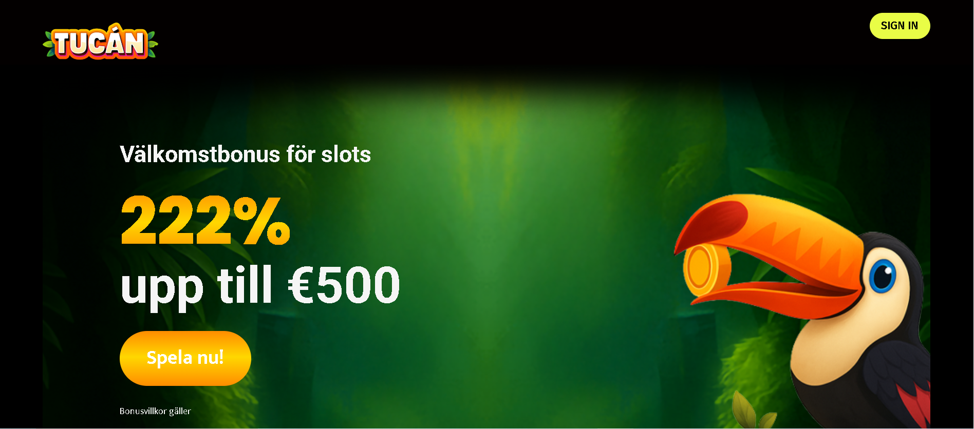 Tucan Casino skärmdump - bästa kryptocasino utan svensk licens