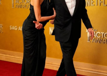 Harrison Ford och hans maka Calista Flockhart vid Actor Awards 2026