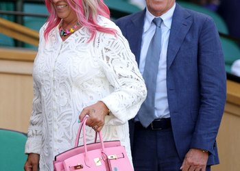 Björn Borg och hans maka Patricia Borg tillsammans under Wimbledon 2025.