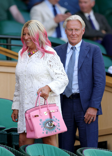 Björn Borg och hans maka Patricia Borg tillsammans under Wimbledon 2025.
