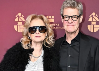 Lena Endre och maken Martin Wickström på Guldbaggegalan 2026