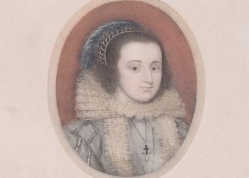 Porträtt av Maria Stuart i en handkolorerad brittisk gravyr från mitten av 1800-talet.